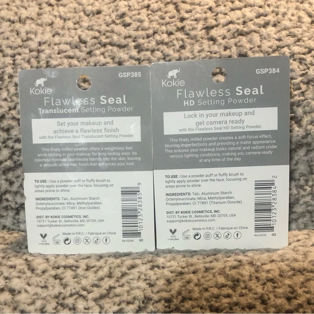 Kokie Flawless Seal Translucent & HD Setting Powder Duo - Set of 2